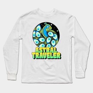 Trippy Peacock Astral Traveler Long Sleeve T-Shirt